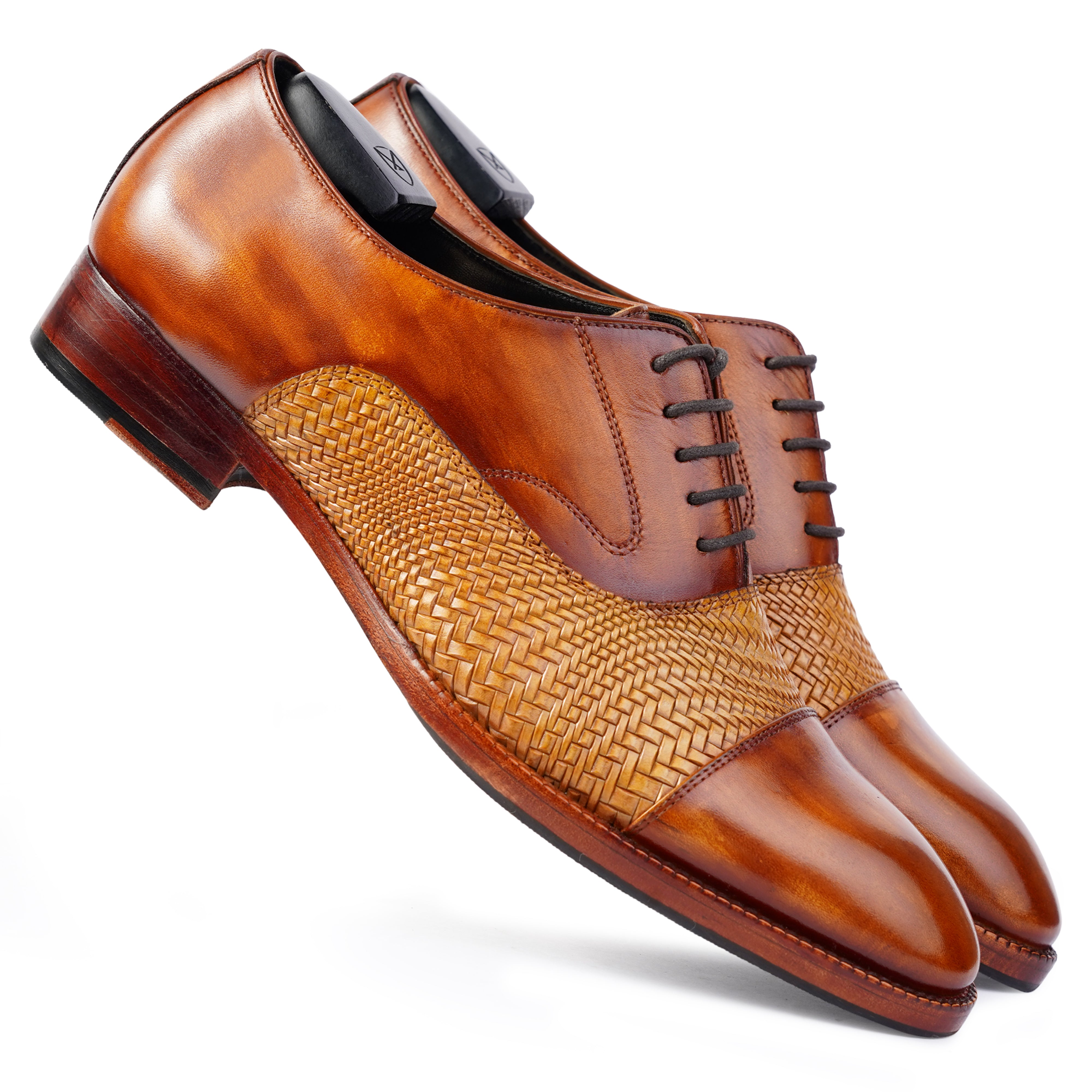 ヒョウ柄　ブラウン　靴　Poetic Licence EUR38/US 7 BeauToday Cow Leather Platform Oxford Lace Up Shoes for