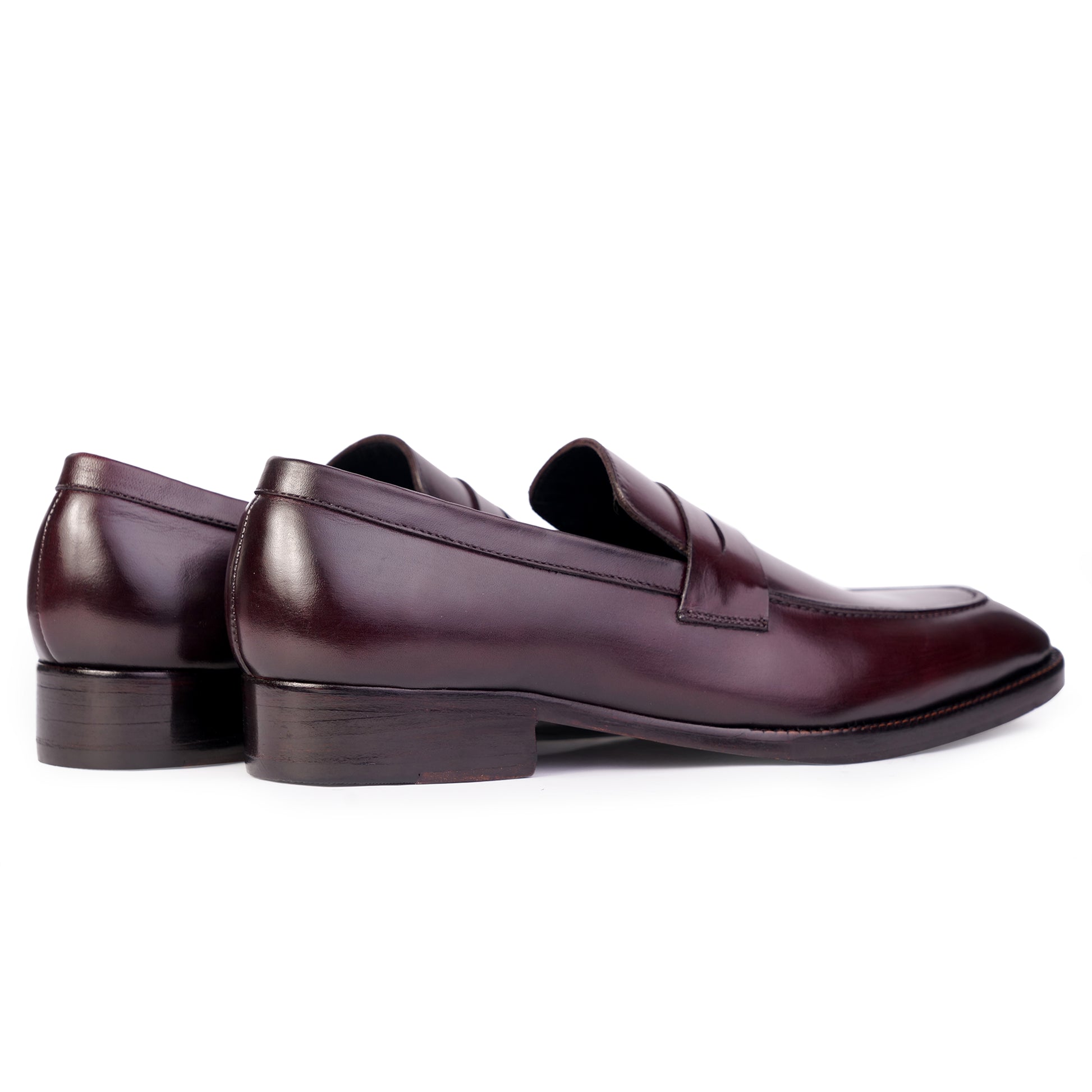 Side and back view of Dark Brown colour Double Monkstrap formal shoes in leather with Blake stitched leather sole